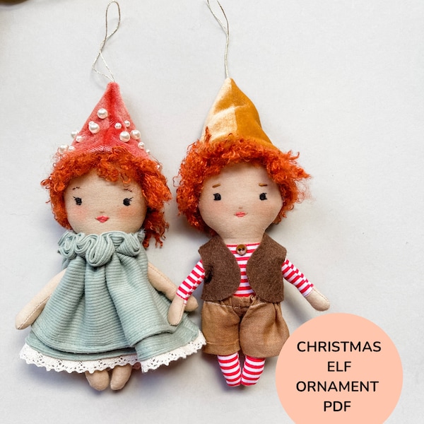 The Christmas ornaments and dolls PDF pattern - Instant download Sewing Pattern - Holiday ornament - Heirloom handmade doll -