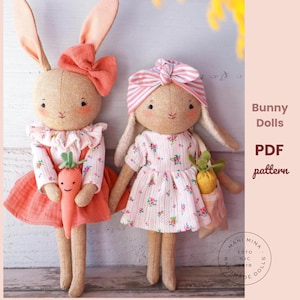 Lili the Petite Bunny Doll PDF pattern - Instant download Sewing Pattern -
