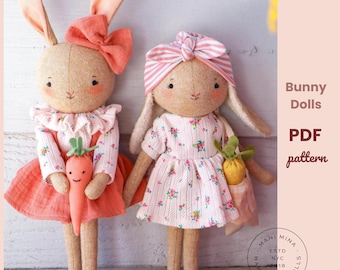 Lili the Petite Bunny Doll PDF pattern - Instant download Sewing Pattern -