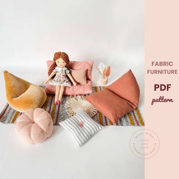 Dollhouse Fabric Furniture Sewing Pattern – Modern Doll Furniture (PDF Pattern)