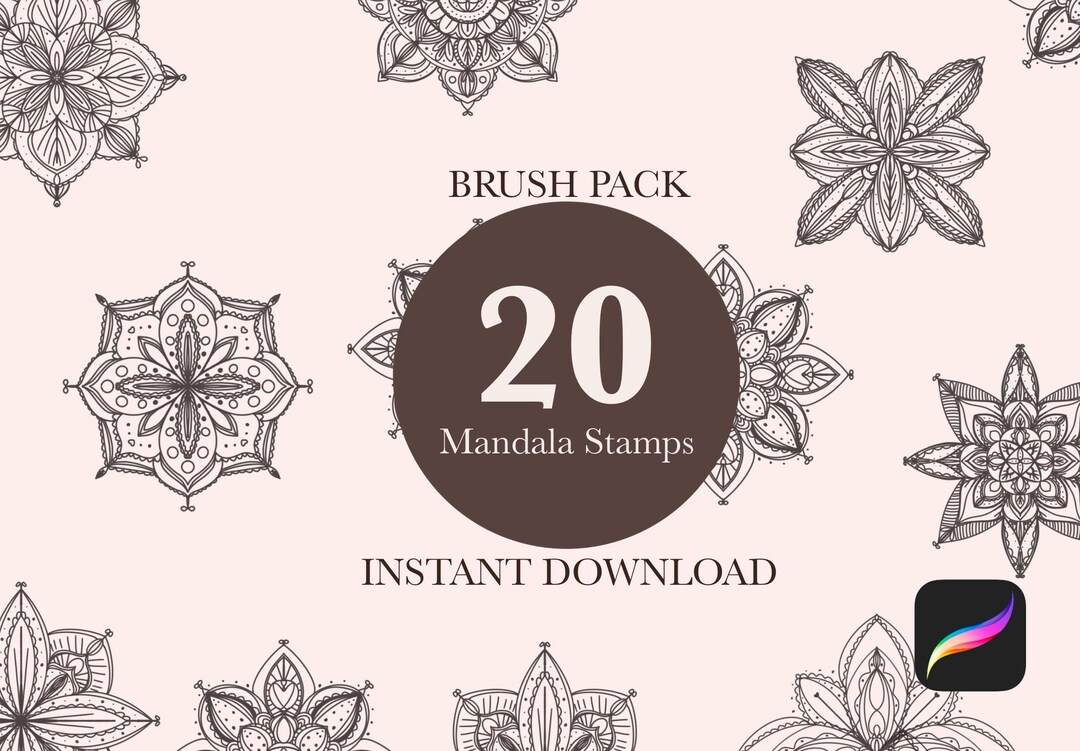 Procreate Brush Pack 20 Designs Mandala Style, Downloadable Brushes ...