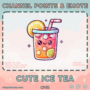 Ice Tea Channel Point | Cute Twitch Emote | Stream | Twitch Channel Points | YouTube / Twitch / Discord