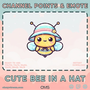 Kanał Bee in a Hat Punkt Kanał Punkt | Słodka emotka Twitch | Transmisja | Punkty kanału Twitch | YouTube / Twitch / Discord