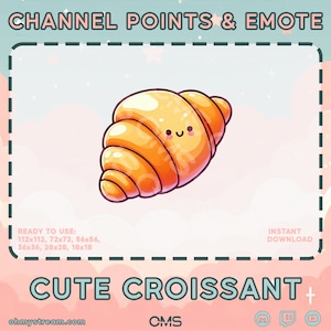 Punkty za kanał „Słodki Croissant” | Urocza emotka Twitch | Transmisja | Punkty za kanałem Twitch | YouTube/Twitch/Discord