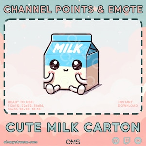 Milk Carton Channel Point | Cute Twitch Emote | Stream | Twitch Channel Points | YouTube / Twitch / Discord
