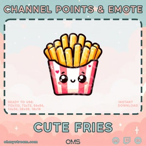 Chips frites Channel Point | Emote Twitch mignon | Flux | Points de chaîne Twitch | YouTube/Twitch/Discord