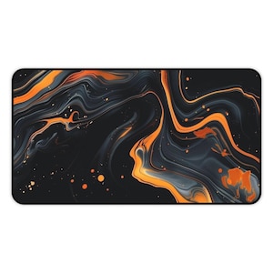 black and orange marbel mouse pad