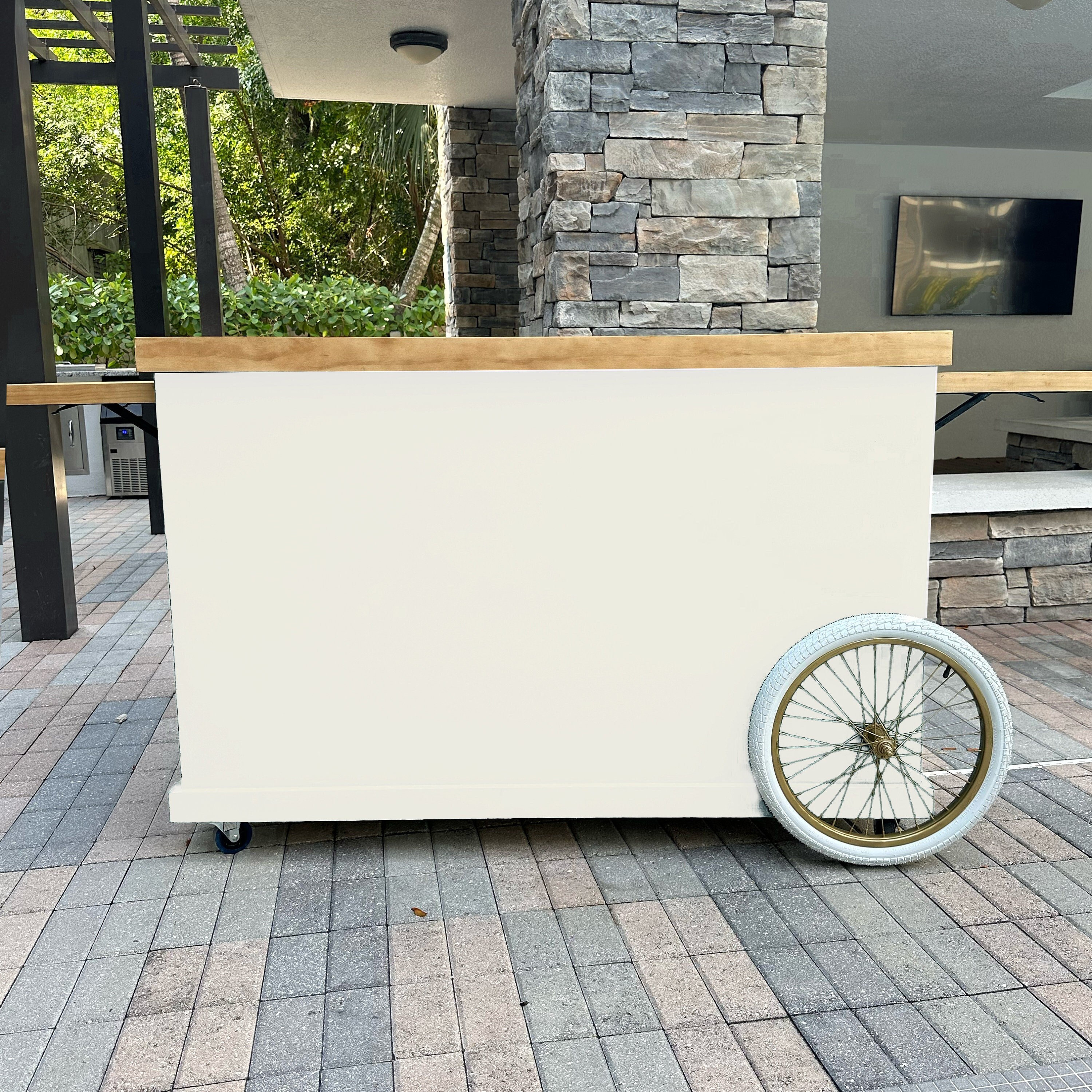 Beige 3ft Mobile Bar, Coffee Cart, Bar Cart, Mobile Coffee Bar, Small ...