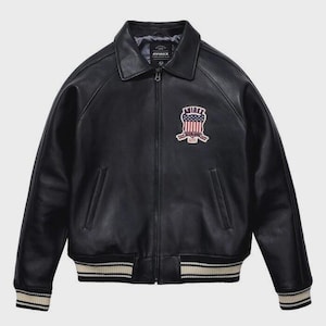 Men&#39;s Avirex Real Leather Bomber Jacket - Authentic American Pilot Flight Jacket