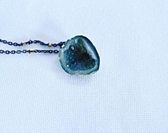 Drusy Necklace - Druzy Necklace - Delicate Necklace - Layering Necklace
