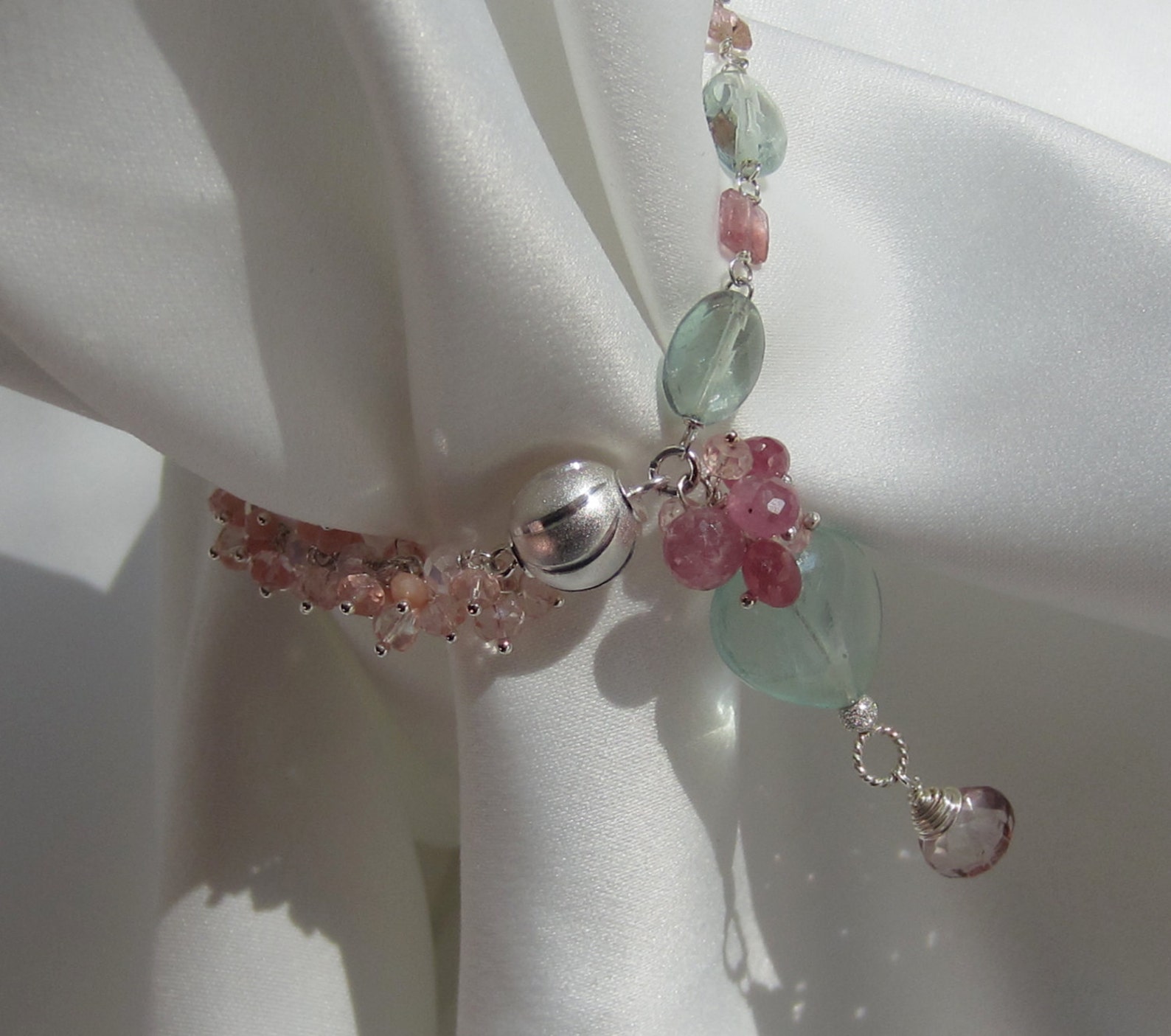 Pink Bracelet Pink and Green Bracelet Etsy