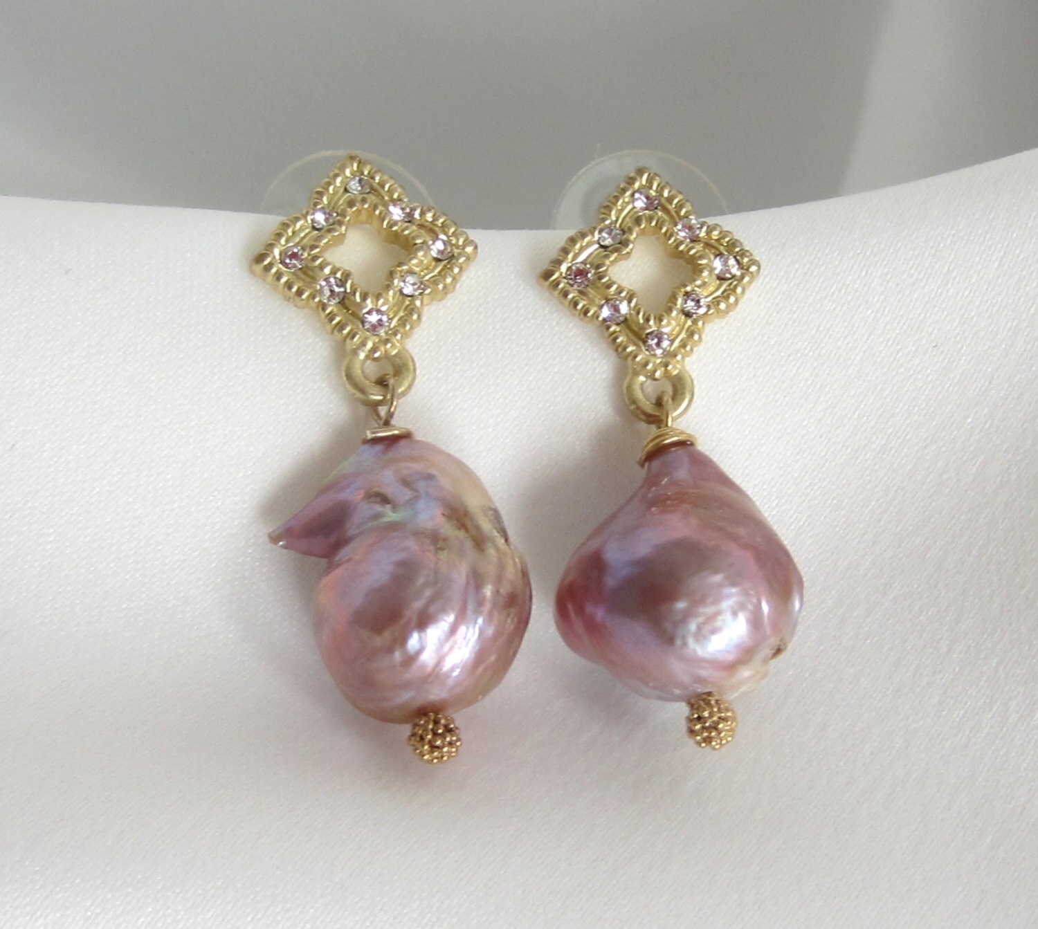 Baroque Pearl Earrings Pearl Earrings Gold Earrings Fancy Earring ...