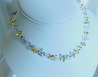 Multi Gem Jewelry - Multi Gem Necklace - Citrine Jewelry - Amethyst Necklace - Lemon Quartz