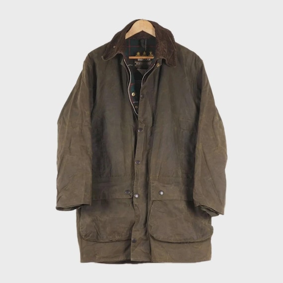 Barbour, Vintage 90s BARBOUR NORTHUMBRIA Giacca Uomo Cerata Wax Verde Olio tg xl + c48