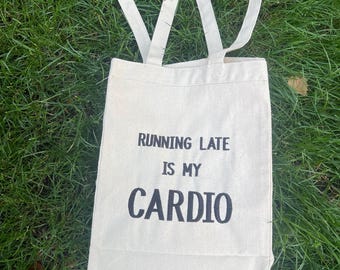 Personalized embroidery tote, Custom canvas tote, Reusable shopping bag, Minimalist style
