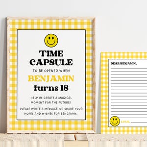 One Happy Dude Time Capsule, One Happy Dude Party Decor, First Birthday Party Decor Yellow