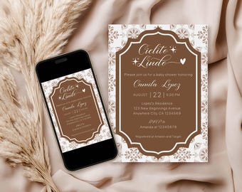 Cielito Lindo Baby Shower Invitation Gender Neutral, Editable Mexican Baby Shower Template, Papel Picado Talavera Baby Shower Invitation