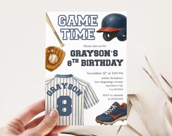 Baseball Geburtstagseinladung Vorlage, Sportparty einladen (Digitaler Download)