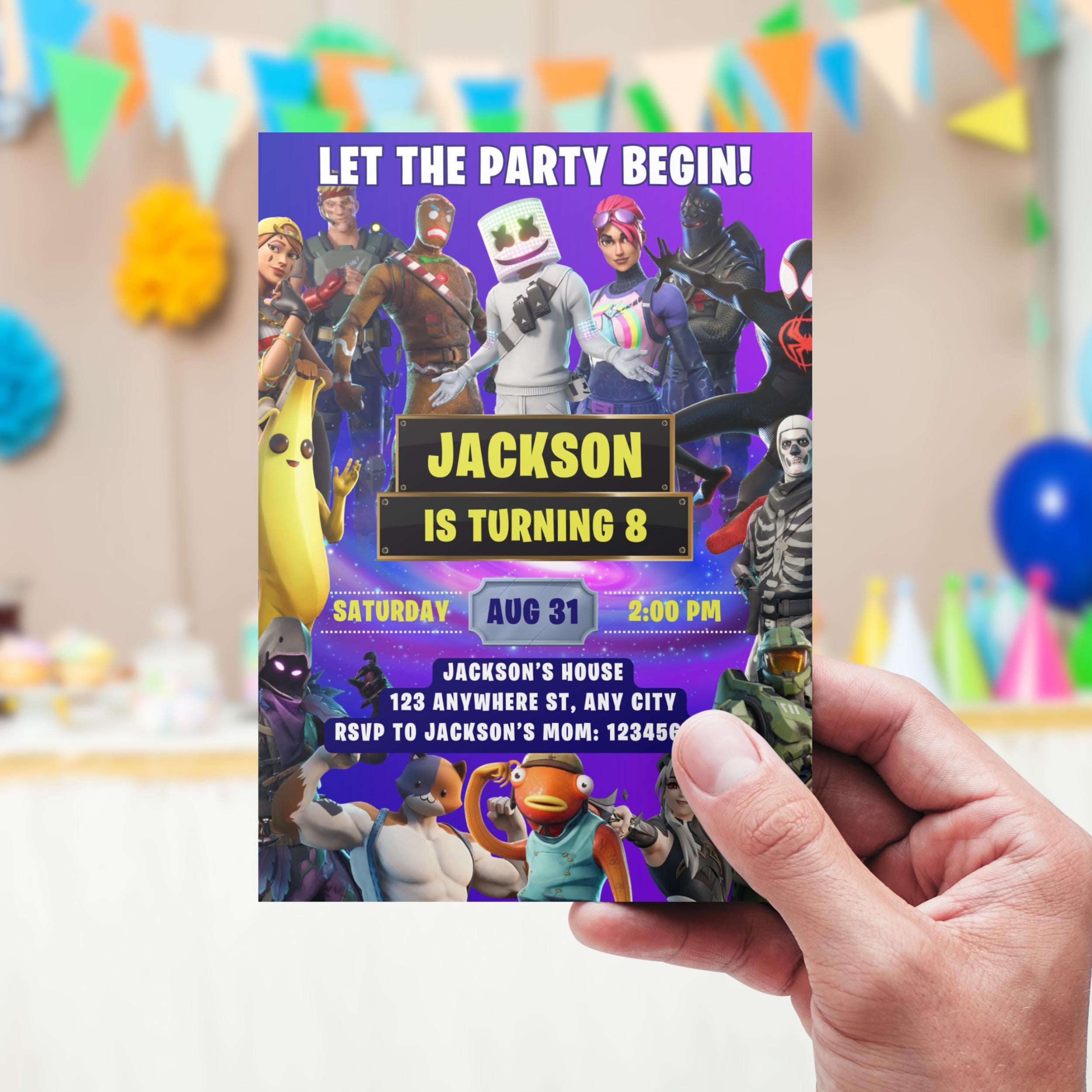 Fort Game Birthday Invitation, Editable Fort Game Party Invite ...