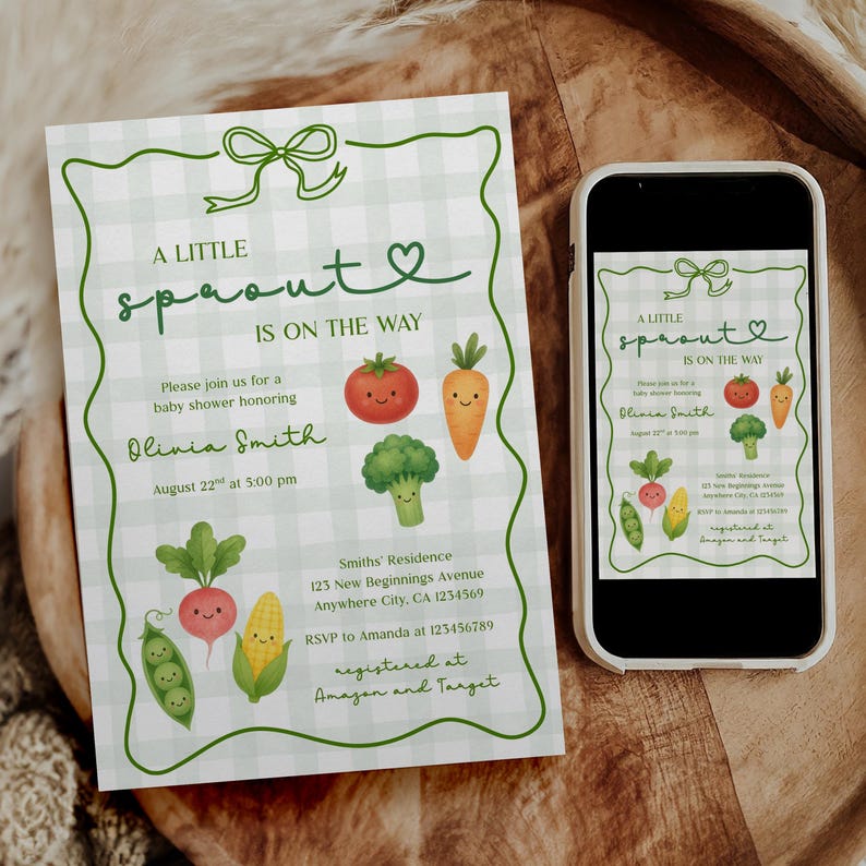 Little Sprout Baby Shower Bundle: Garden Theme Template Set (digital ...