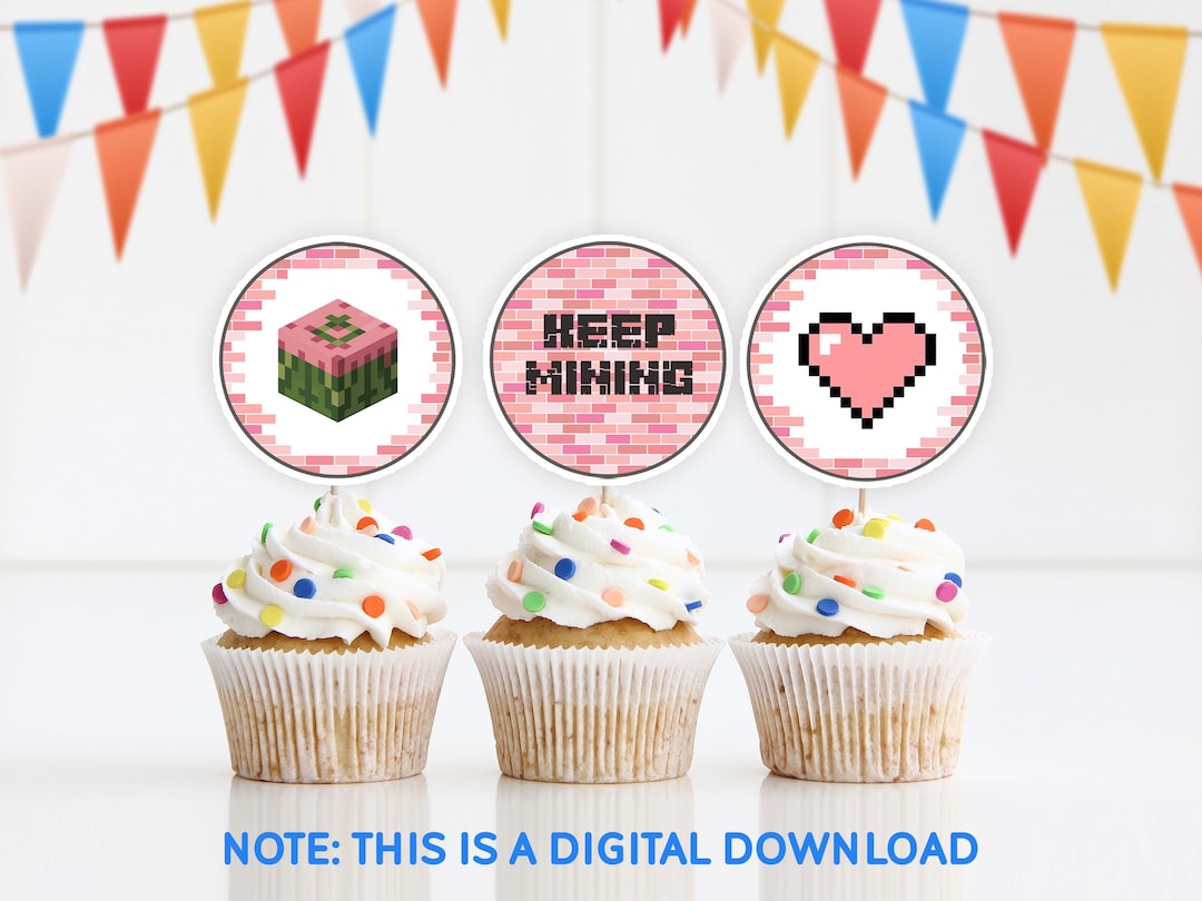 Printable Minecrafter Cupcake Toppers, Minecrafter Party, Minecrafter ...