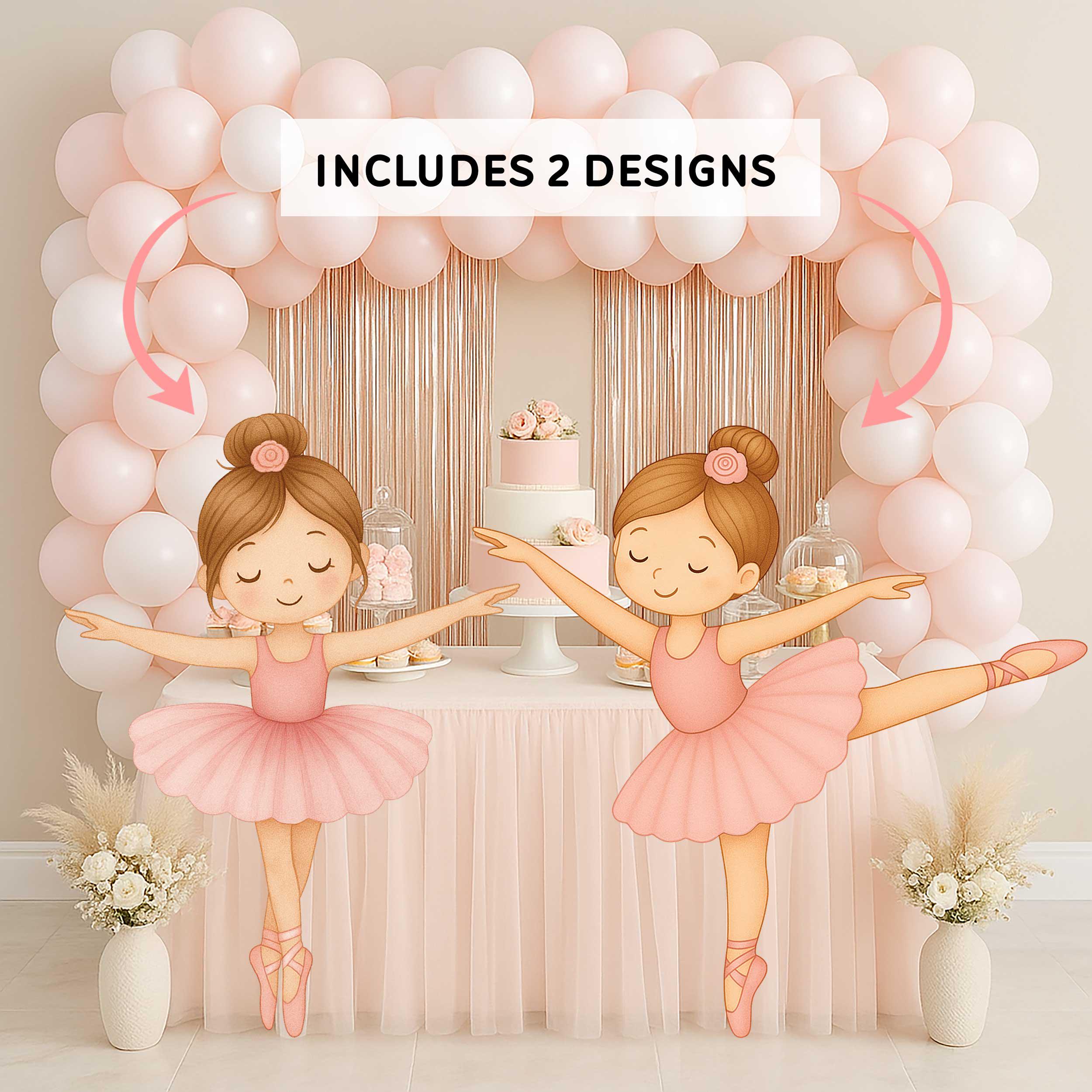 Printable Ballerina Big Decor Cutout, Ballet Birthday Party Prop, Pink Ballet Girl Party Decoration, Instant Download Ballerina Standee
