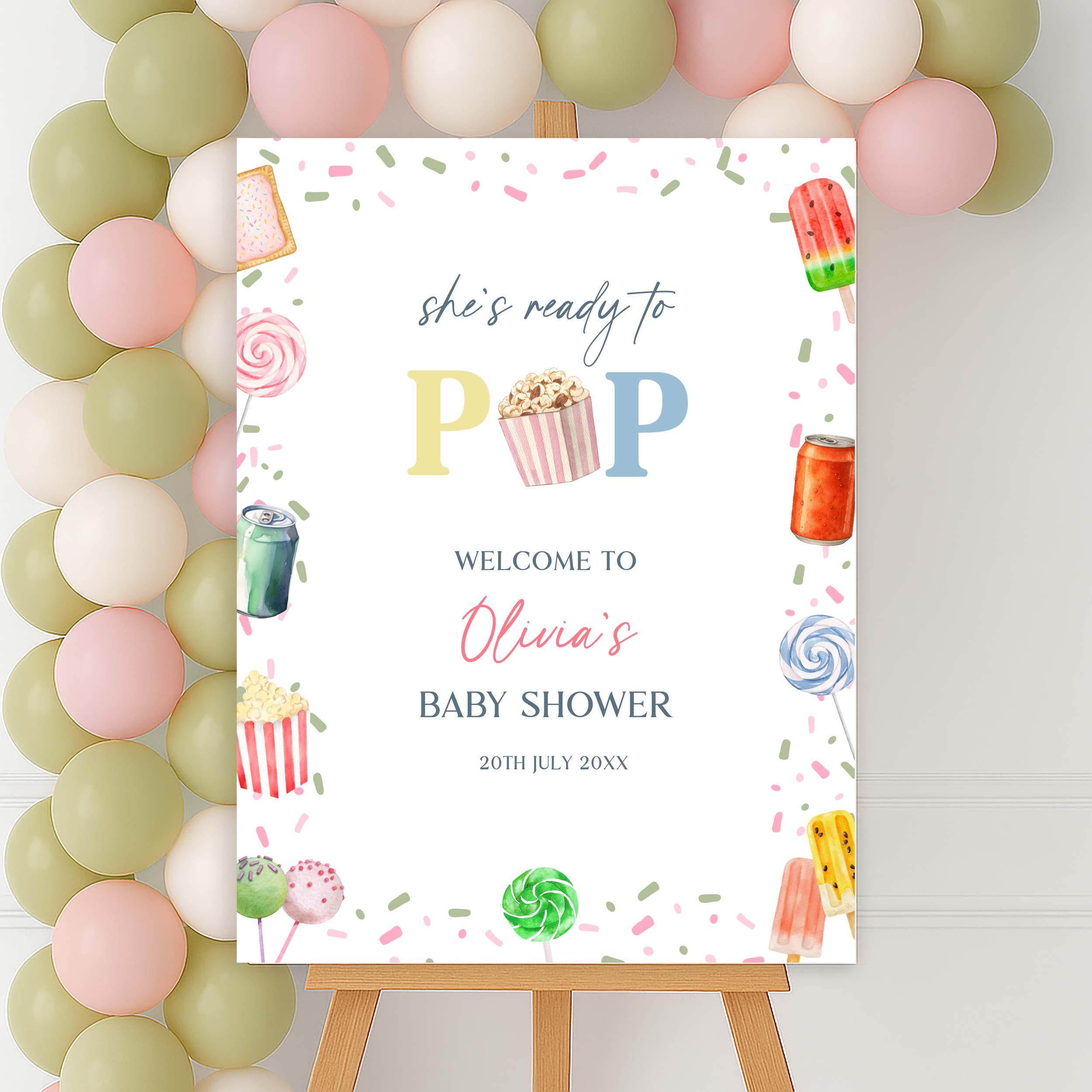 TENNYCHAOR "She's Ready To Pop" Baby Shower Banner – Glitter Party Sign For Gender Reveal Or Birthday (Black) - View #7