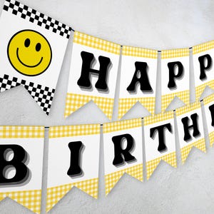 Printable One Happy Dude Happy Birthday Banner, One Happy Dude Party Decor, Instant Download Happy Birthday Banner