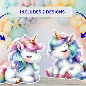 Printable Rainbow Unicorn Big Decor Cutout, Unicorn Party Decor, Unicorn Pastel Rainbow Prop, Unicorn Rainbow Standee Digital File