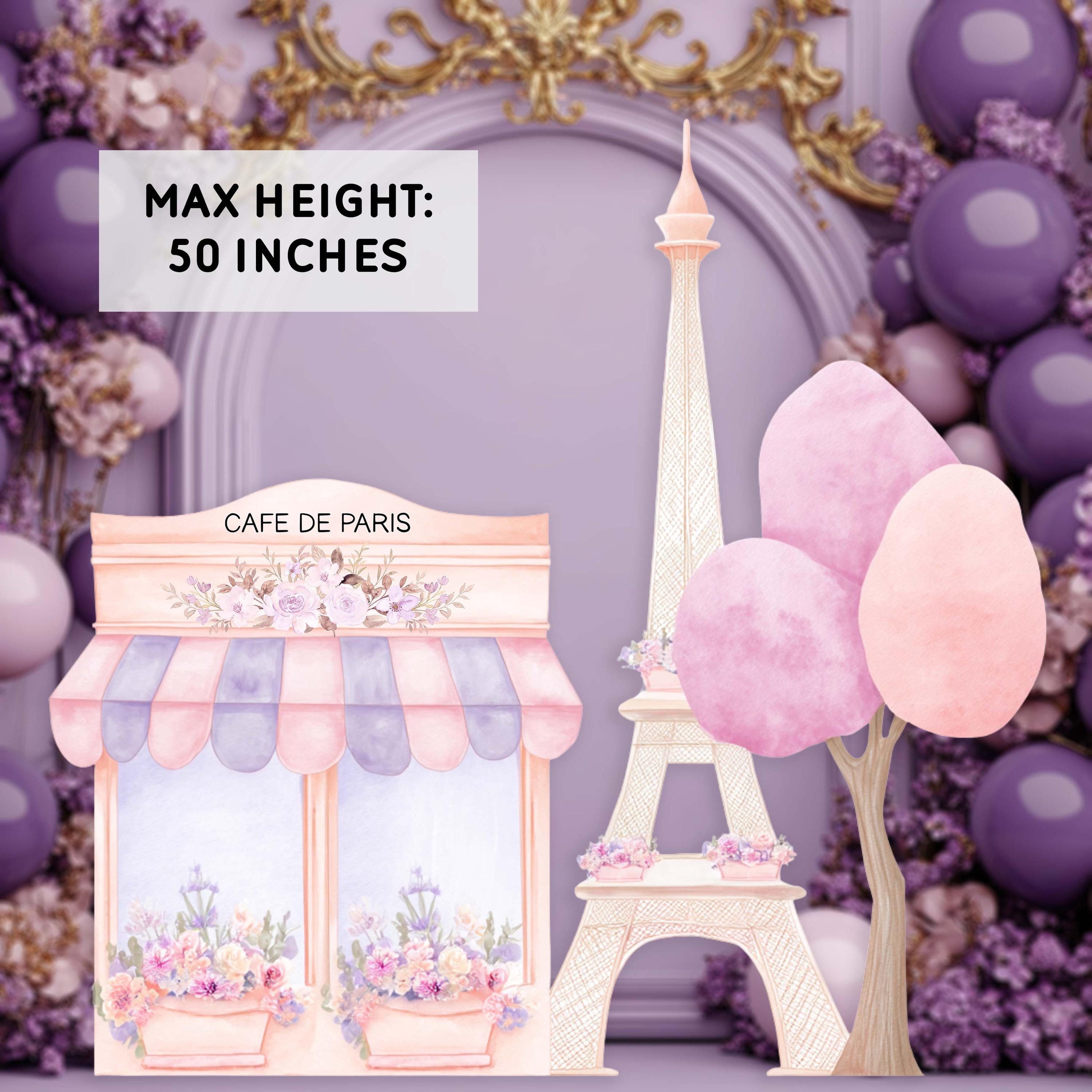 Vicenpal 9-teiliges Paris-Party-Deko-Set – Rosa Eiffelturm & Co. Als Tischaufsatz, Doppelseitig Bedruckt, Perfekt Für Geburtstage, Hochzeiten Oder Babypartys