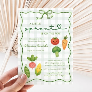 Editable Little Sprout Baby Shower Invitation, A Little Sprout Is On The Way Baby Shower Template, Locally Grown Baby, Garden Baby Theme