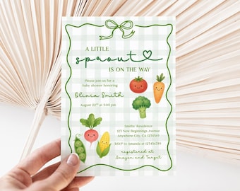 Little Sprout Baby Shower Invitation: Garden Theme (Digital Download)