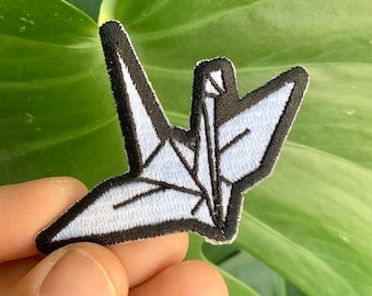 Origami Crane Embroidered Patch,Origami Crane Patch,Origami Crane Iron On Patch,Embroidered Patch,Origami Patch,Crane Patch,Origami Patch