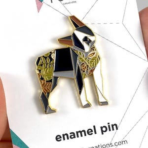Spilla smaltata Boston Terrier - Regalo per amanti dei cani, spilla Boston Terrier, regalo per mamme di cani, spilla per cani di piccola taglia, spilla origami per cani
