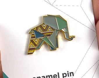 Elephant Pin,Origami Elephant Soft Enamel Pin,Enamel Pin,Origami Jewelry,Elephant Pins,Origami Pin,Elephant Lover,African