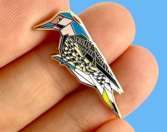 Origami Northern Flicker Enamel Pin, Bird Lover Gift
