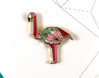 Origami Flamingo Emaille Pin: Flamingo Geschenke, Vogel Geschenke Flamingo Anstecknadel