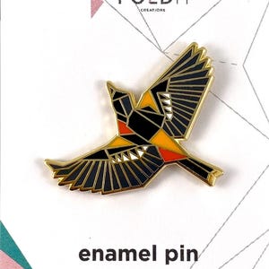 Emaille pin Baltimore wielewaal – vogelcadeau, cadeau vogelaar, vogelspeld achtertuin, speld wilde dieren
