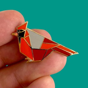 Northern Cardinal Enamel Pin – Bird Lover Gift, Bird Watching Gift, Cardinal Bird Pin, Wildlife Pin, Nature Lover Gift