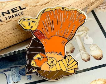 Lobster Mushroom Hard Enamel Pin: Mycophile Gift