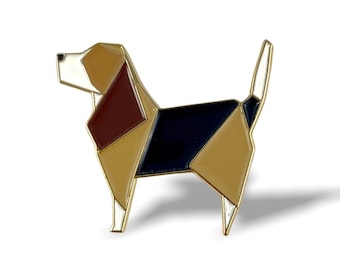 Origami Beagle Dog Enamel Pin,Enamel Pin,Origami Jewelry,Dog Pin,Dog Gift,Dog Lover,Origami Dog,Lapel Pin,Pooch,Beagle Dog,Beagle Gift