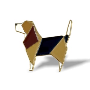 Origami Beagle Dog Enamel Pin,Enamel Pin,Origami Jewelry,Dog Pin,Dog Gift,Dog Lover,Origami Dog,Lapel Pin,Pooch,Beagle Dog,Beagle Gift