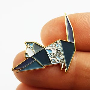 Origami kat emaille pin - kat moeder cadeau, kat vader cadeau, kattencadeaus, katten pin