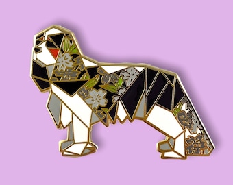 Tricolour Cavalier Dog Enamel Pin,Cavalier Dog Jewelry,Dog Pin,Cavalier King Charles Spaniel Gifts,cavalier gift,Cavalier Pins,Cavalier dog