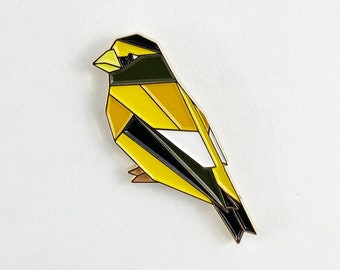 Evening Grosbeak Enamel Pin,Origami Jewelry,Grosbeak Pin,Bird Jewelry,Origami Bird,Bird Lover,Bird Gift,Bird Gifts,Bird,Grosbeak,Grosbeak