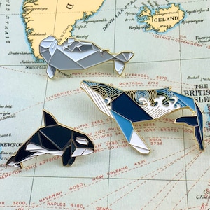 Whale Pin Set,Whale Pins,Enamel Pin,Whale Gift,Whale Gifts,Whale Lover Gift,Whales,Stocking Stuffers,Humpback Whale Gift,Humpback,Whales