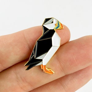 Puffin Enamel Pin,Enamel Pin,Origami Jewelry,Puffin Pin,Puffin Jewelry,Origami Bird,Bird Lover,Bird Gift,Puffin Gift,Bird Pins,Bird Watcher