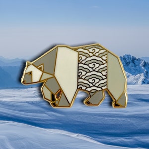 Origami Polar Bear Enamel Pin,Bear Enamel Pin,Bear Pins,Bear Gifts,Canadian Pin,Canadian Gift,Bear Jewelry,Polar Bear Gift,Bear Art,Bear Pin