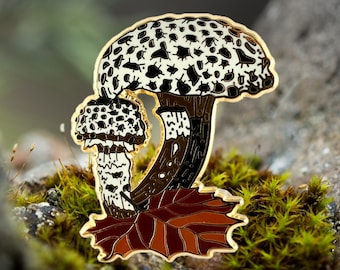 Old Man of the Woods Hard Enamel Pin: Mushroom Art Gift