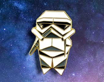 Storm Trooper Pin,Origami Soft Enamel Pin,Enamel Pin,Origami Jewelry,Star Wars Pin,Origami Pin,Star Wars Gift,Star Wars Pin,Storm Trooper